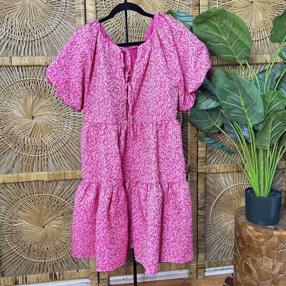 Tuckernuck Hyacinth House Pink Puff Sleeve Oversized Dress - Picture 9 of 9